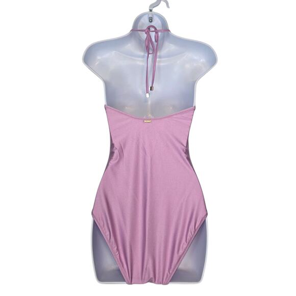 L'Agence Leila Halter One Piece Swimsuit in Lilac Gold Chain Underwire S NEW - Picture 3 of 9